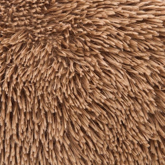 Tan/Khaki Luxury Furry Faux Fleece Pompom Cute Dorm Throw Pillow Decor Cover Set - Picture 5 of 8